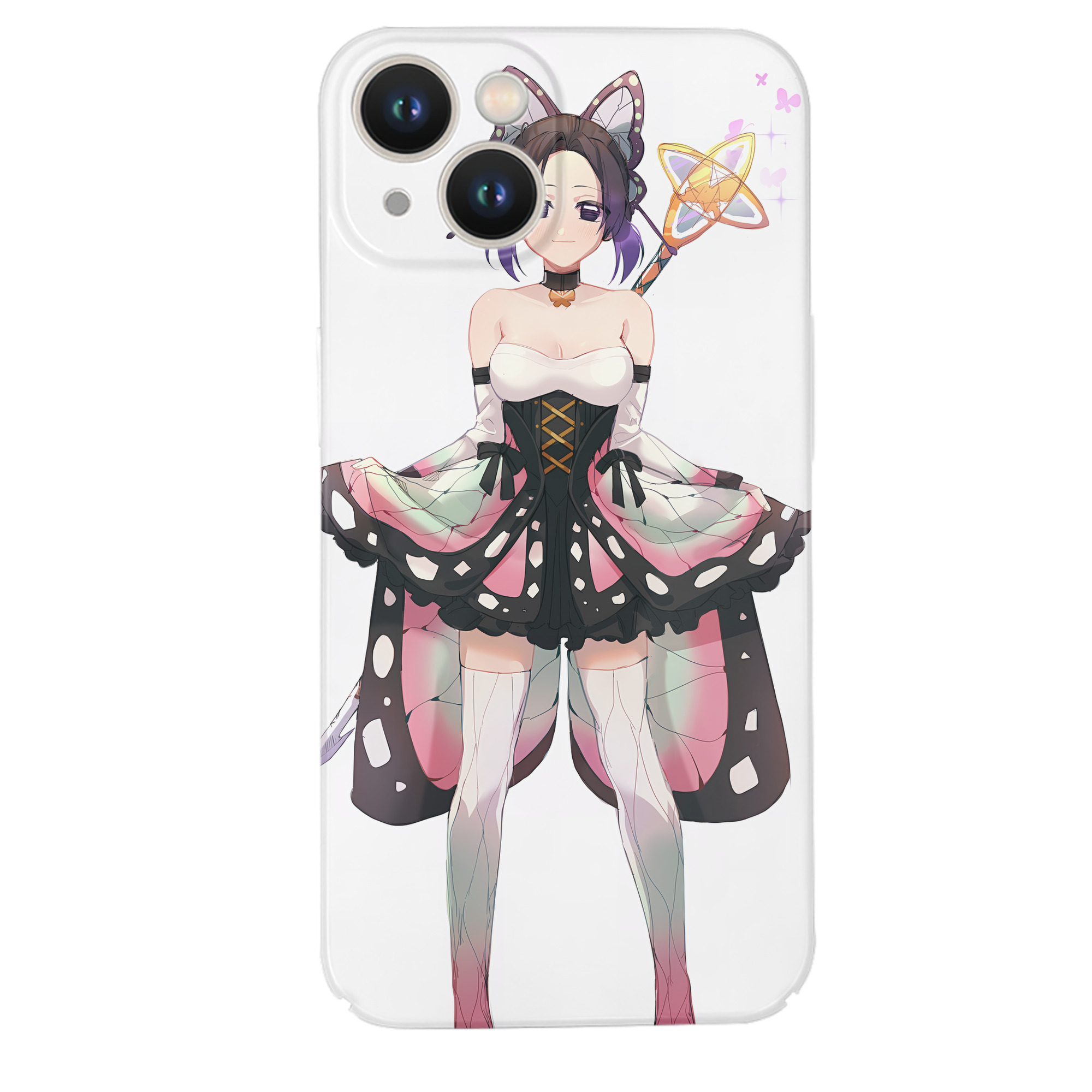 （画像用） 鬼滅の刃（きめつのやいば）蟲柱-胡蝶 しのぶ／こちょう しのぶ Kochou Shinobu 【iPhone 14シリーズ対応】ハードケース